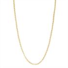 14k Gold Over Silver Solid Link 16 Inch Chain Necklace