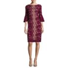 Danny & Nicole 3/4-bell-sleeve Corded Lace Shift Dress
