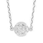 Womens White Crystal Sterling Silver Pendant Necklace