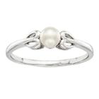 Womens White Sterling Silver Delicate Ring
