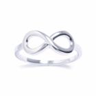 Silver Treasures Womens Sterling Silver Infinity Ring