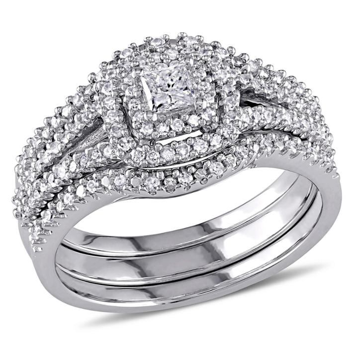 Diamond Sterling Silver Bridal Set 21