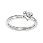 Personally Stackable Sterling Silver White Topaz Heart Ring