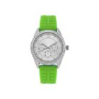 Womens Accutime Green/silver Strap Watch