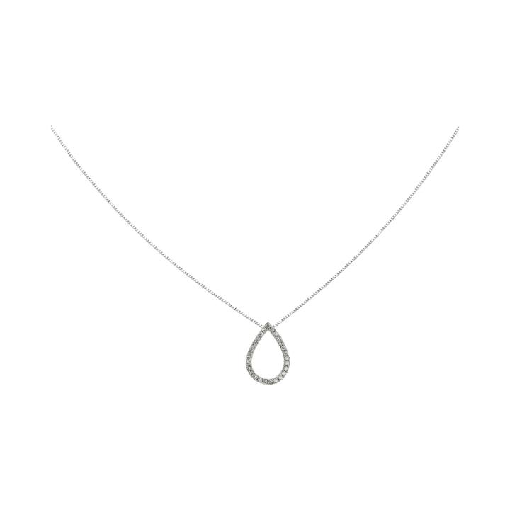 1/4 Ct. T.w. Diamond 14k White Gold Open Teardrop Pendant