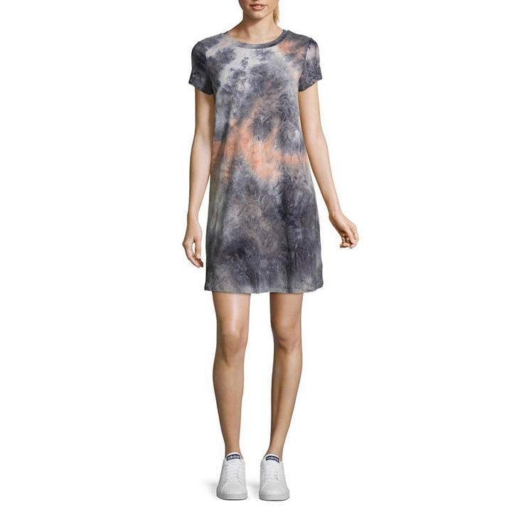 Wallflower Short Sleeve Tie Dye T-shirt Dresses - Juniors