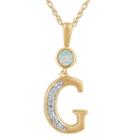G Womens Lab Created White Opal 14k Gold Over Silver Pendant Necklace