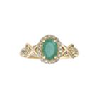 1/4 Ct. T.w. Diamond And Genuine Emerald 10k Yellow Gold Ring