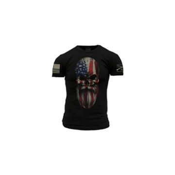 Grunt Style American Beard Skull Graphic T-shirt