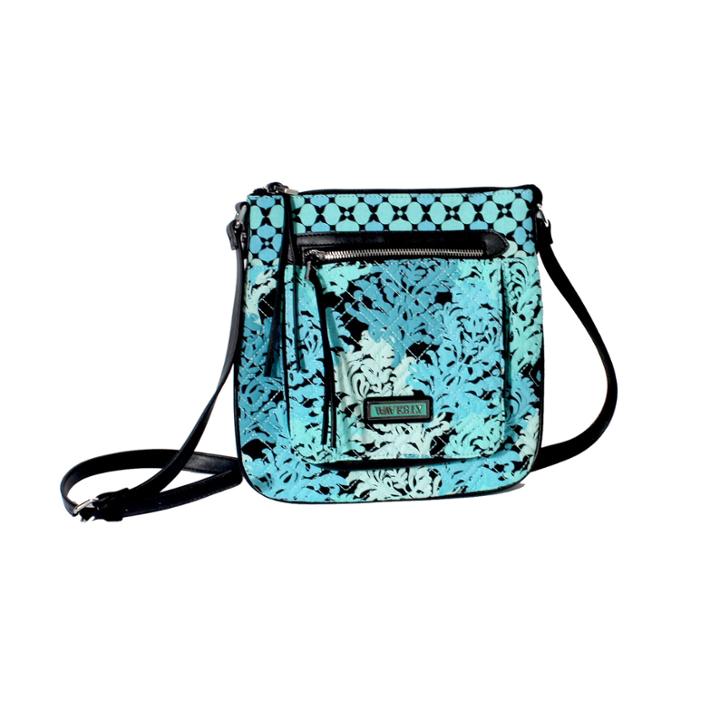 Waverly Blue Green Quilted Medium Crossbody Bag