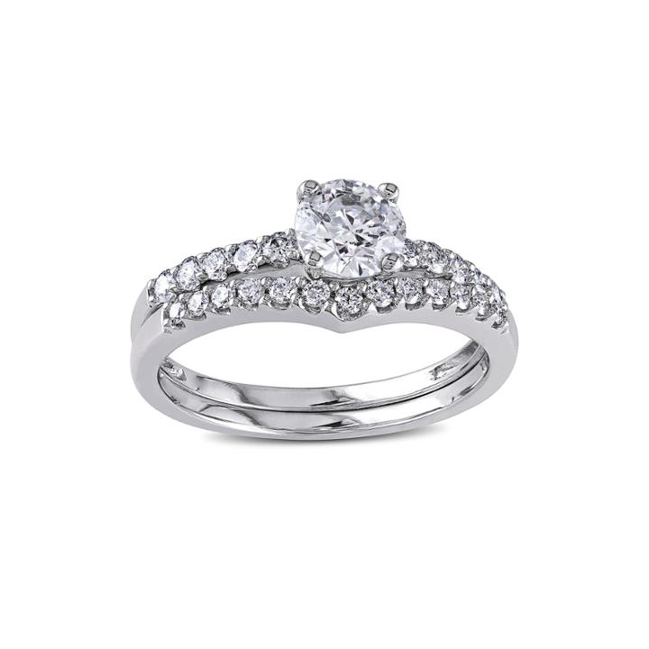 1-1/7 Ct. T.w. Diamond 14k White Gold Bridal Set