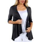 24/7 Comfort Apparel Women's 3/4-sleeve Open Cardigan
