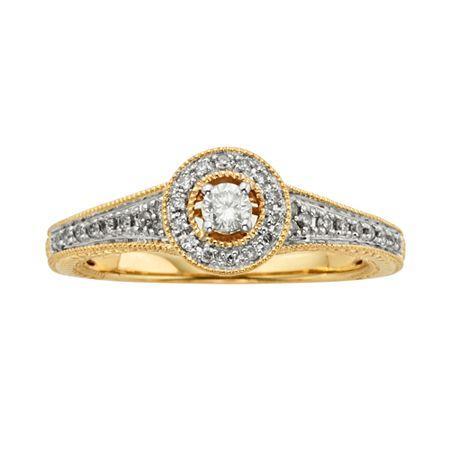 1/4 Ct. T.w. Diamond 10k Yellow Gold Promise Ring