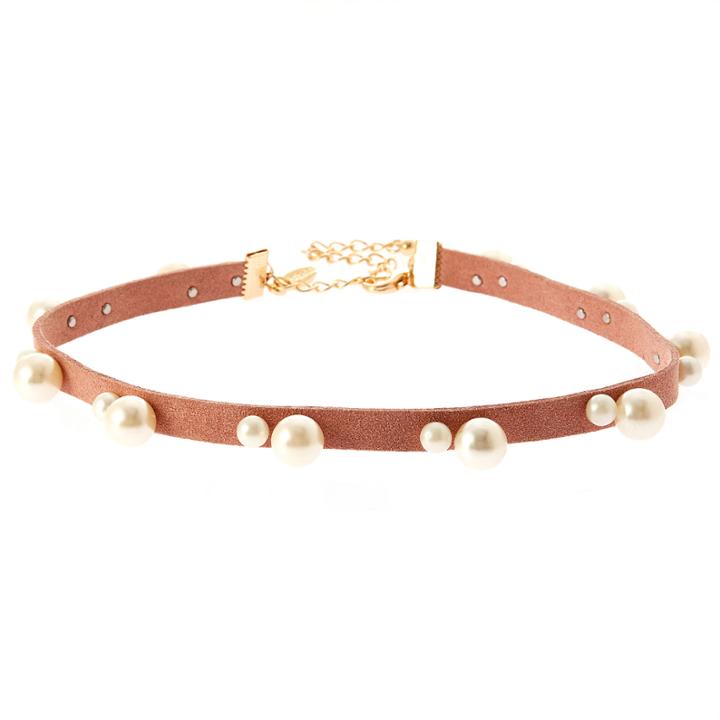 Natasha Accessories Womens White Choker Necklace