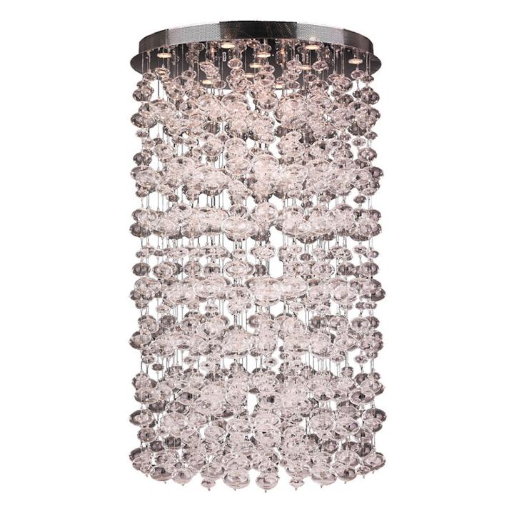 Effervescence Collection 13 Light Halogen Chrome Finish Blown Glass Bubble Flush Mount Ceiling Light