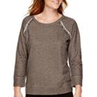 Liz Claiborne Raglan-sleeve Jeweled-shoulder Sweatshirt