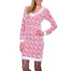 White Mark Angora-like Long Sleeve Sweater Dress