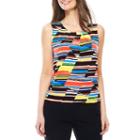 Black Label By Evan-picone Sleeveless Crew Neck Blouse