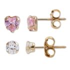 Multi Color Cubic Zirconia 14k Gold Earring Sets