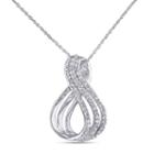 Womens 1/4 Ct. T.w. Genuine White Diamond Round Pendant Necklace