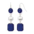 Liz Claiborne Blue Silver-tone Drop Earrings