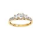 1/3 Ct. T.w. Diamond 14k Yellow Gold Prong Set 3-stone Ring