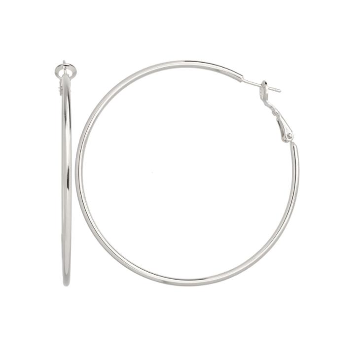 Silver Reflections&trade; Silver-plated Polished Hoop Earrings
