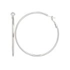 Silver Reflections&trade; Silver-plated Polished Hoop Earrings