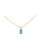 Genuine Swiss Blue Topaz Diamond-accent 14k Yellow Gold Birthstone Pendant Necklace