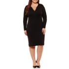 Bold Elements Lace Up Long Sleeve Bodycon Dress - Plus