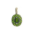 Womens Green Chrome Diopside 14k Gold Pendant Necklace