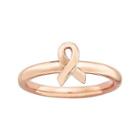 Personally Stackable 18k Rose Gold Over Sterling Awareness Ribbon Ring