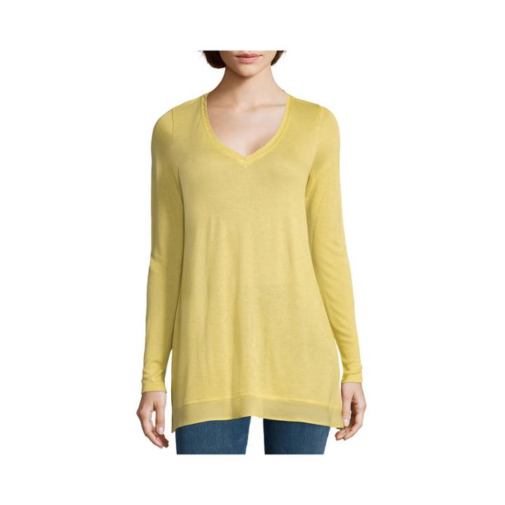 A.n.a Long-sleeve Asymmetrical-hem Woven Top
