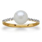 Sofia Sofia Womens 1/10 Ct. T.w. White Pearl 10k Gold Cocktail Ring