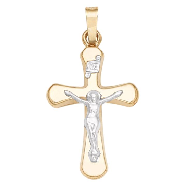 14k Yellow Gold Crucifix Charm Pendant
