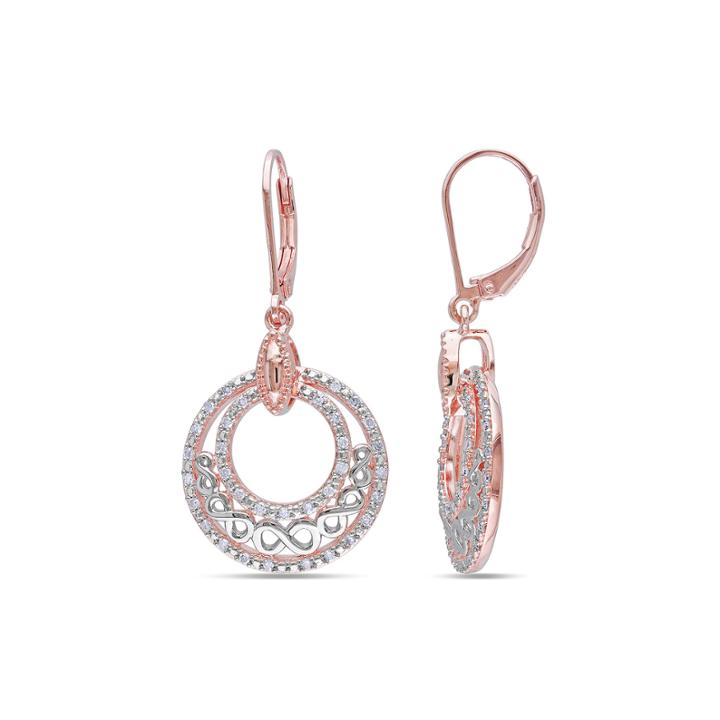 1/3 Ct. T.w. Diamond Gold Over Silver Infinity Symbol Earrings