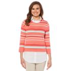 Rafaella Weekend Collection Long Sleeve Collar Neck Layered Sweaters