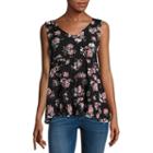 Arizona Sleeveless Floral Peasant Top-juniors