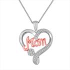 Diamond Blossom Womens 1/10 Ct. T.w. White Diamond Sterling Silver Gold Over Silver Pendant Necklace