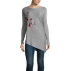 Liz Claiborne Long Sleeve Embriodered Sweater - Tall