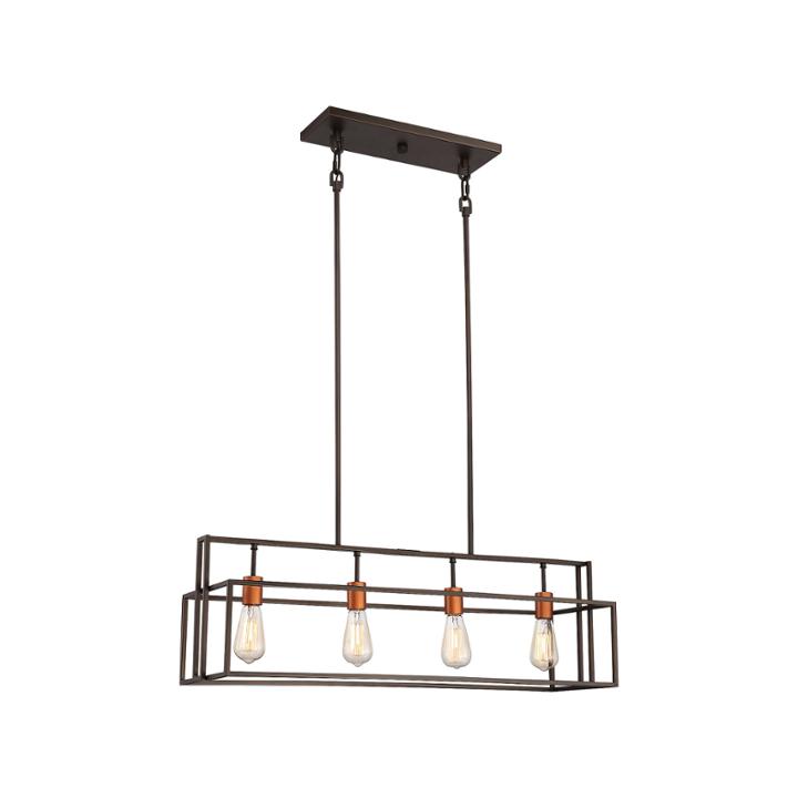 Filament Design 4-light Bronze With Copper Accentspendant Island Pendant
