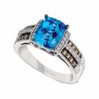 Limited Quantities! Grand Sample Sale By Le Vian Ocean Blue Topaz, 1/10 Ct.t.w Vanilla Diamonds 1/5 Ct. T.w. Chocolate Diamonds In 14k Vanilla Gold