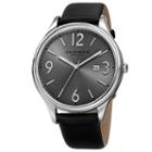 Akribos Xxiv Mens Black Strap Watch-a-869ss