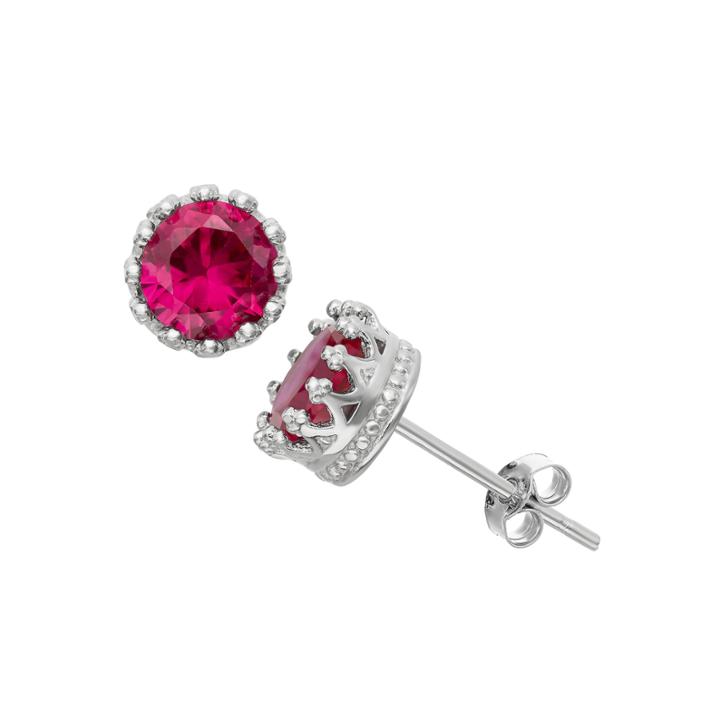Lab-created Ruby Sterling Silver Earrings
