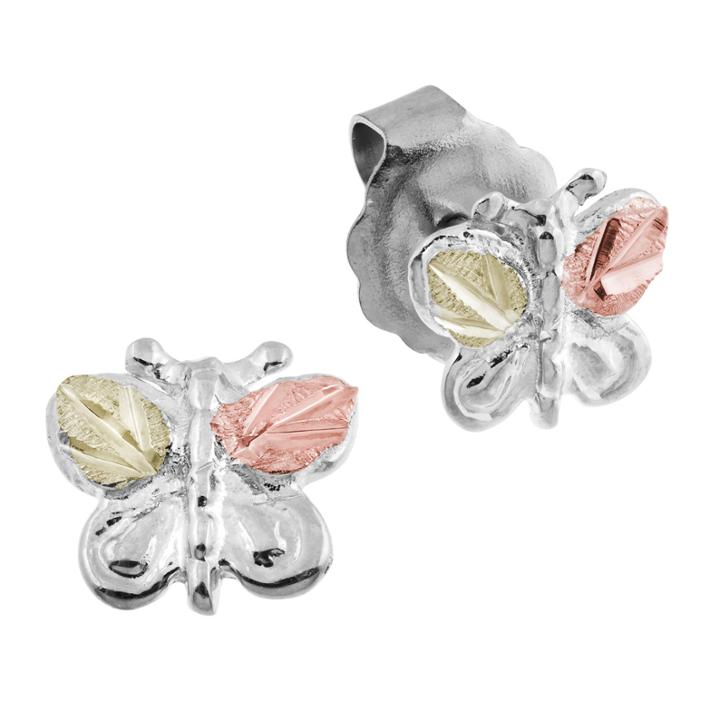 Black Hills Gold Landstroms Sterling Silver Stud Earrings