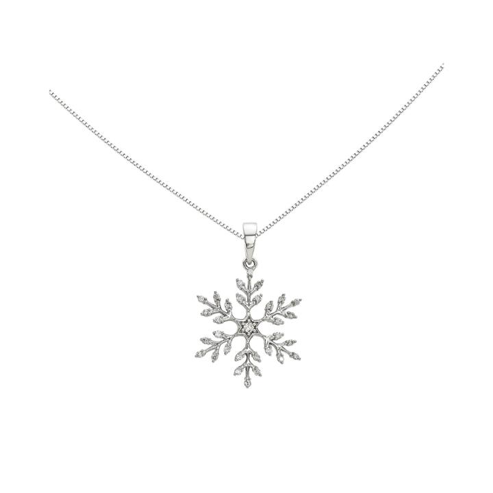 1/7 Ct. T.w. Diamond 14k White Gold Snowflake Pendant Necklace