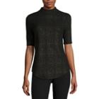 Worthington 3/4 Sleeve Mock Neck T-shirt