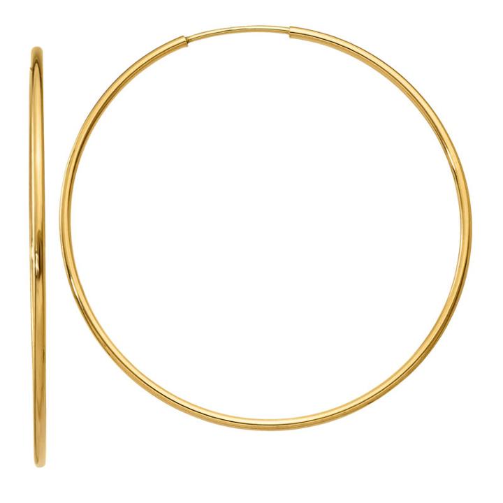 14k Gold 41mm Round Hoop Earrings