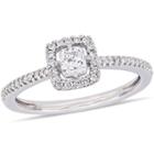 Womens 1/2 Ct. T.w. Cushion White Diamond 14k Gold Engagement Ring