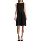 Danny & Nicole Sleeveless Belted A-line Dress-petites